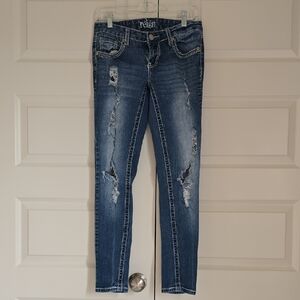 Reign Women's Ripped Denim Skinny Jeans